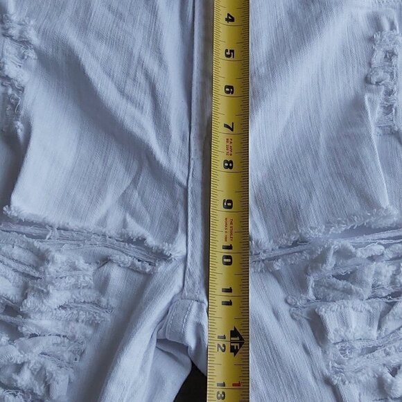 Aphrodite Women Style 4177 High Waist White Distressed Skinny Jeans - Size 3 - Picture 4 of 8